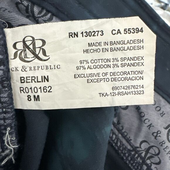 Rock and Republic Berlin Mid Rise Skinny Jeans Blue Tie Dye Womens 8 - Picture 9 of 12